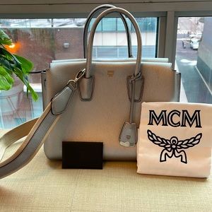 MCM MILLA MEDIUM LEATHER SATCHEL